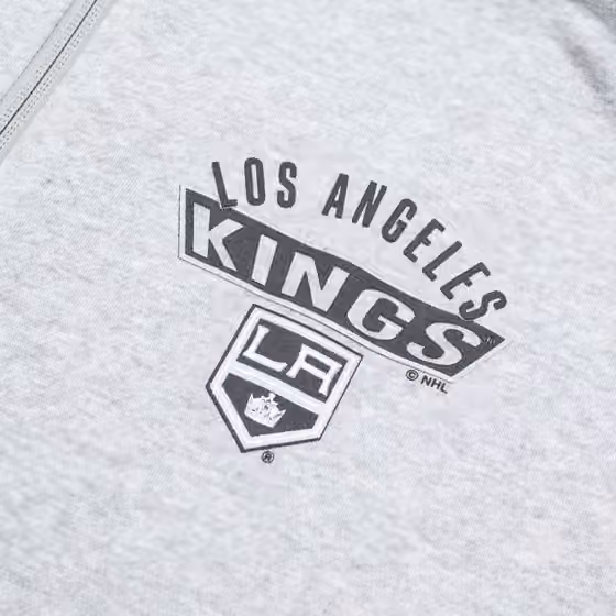 Los Angeles Kings adidas 2021/22 NHL Authentic Apparel Full-Zip Hoodie Grey view 3