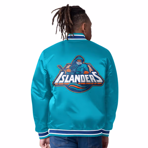 New York Islanders Closer Reversible NHL Varsity Jacket Blue/Teal view 4
