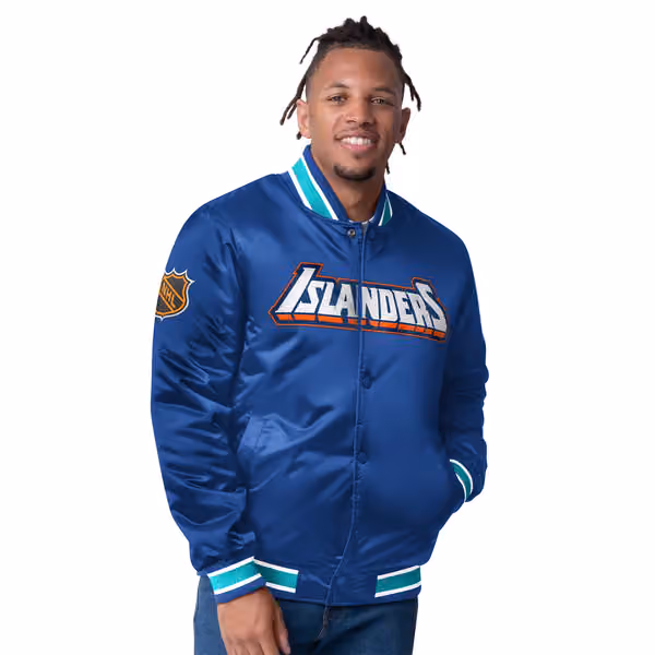 New York Islanders Closer Reversible NHL Varsity Jacket Blue/Teal view 1
