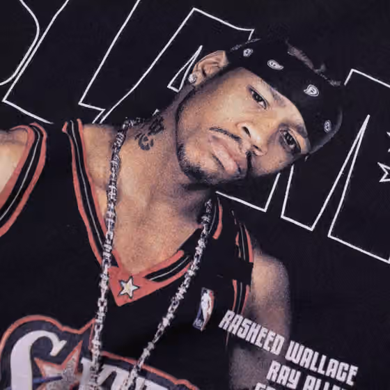 Allen Iverson Philadelphia 76ers Slam Cover Mitchell & Ness NBA T-Shirt Black view 3