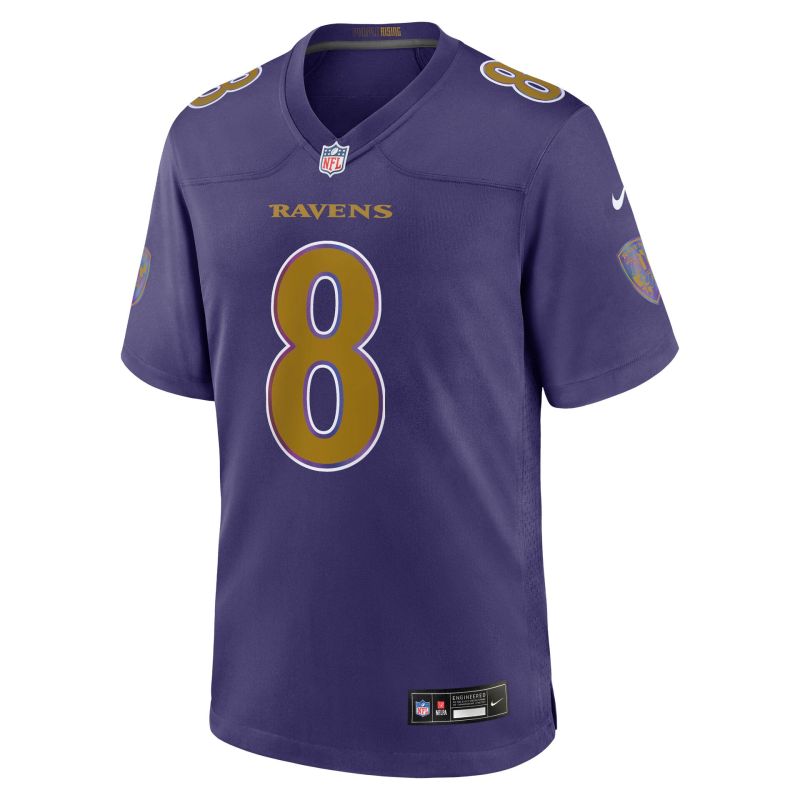 Lamar Jackson #8 Baltimore Ravens 2026 Game NFL Jersey Alternate Purple view 2