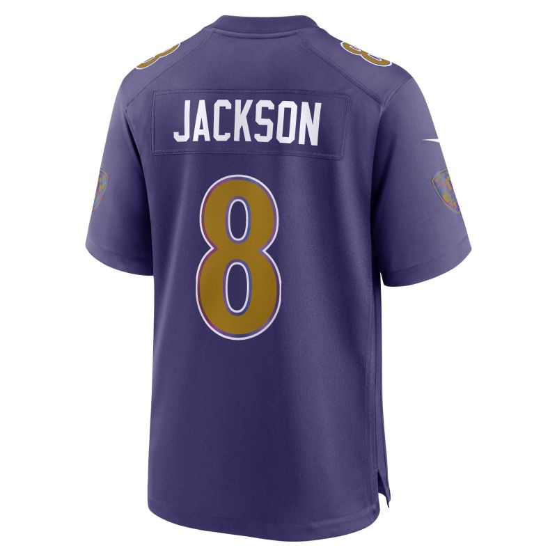 Lamar Jackson #8 Baltimore Ravens 2026 Game NFL Jersey Alternate Purple view 3