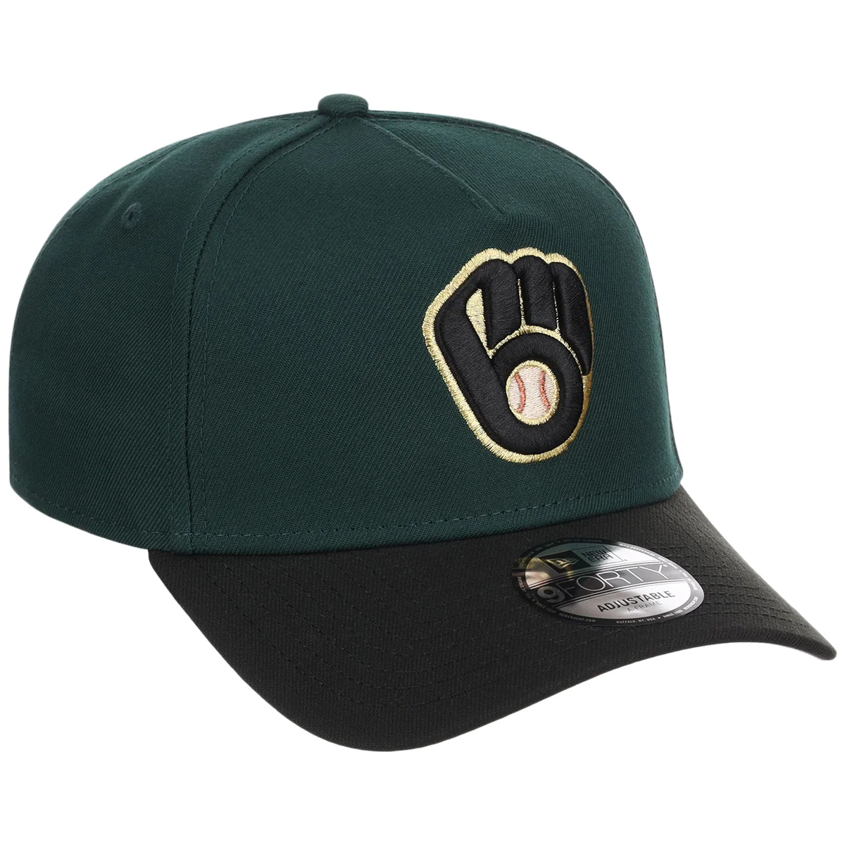 Milwaukee Brewers MLB Dark Green x Black FASHION CORE New Era 9FORTY A-Frame front view
