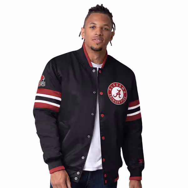 Alabama Crimson Tide Starter Scout Varsity NCAA Jacket Navy view 1