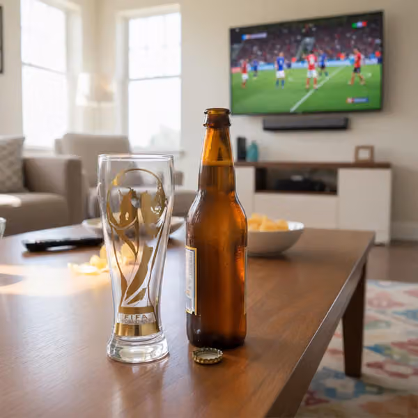 FIFA World Cup 2026 Official Decal Trophy Beer Glass view 2