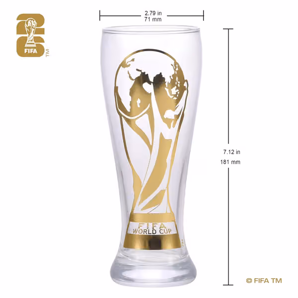 FIFA World Cup 2026 Official Decal Trophy Beer Glass view 4