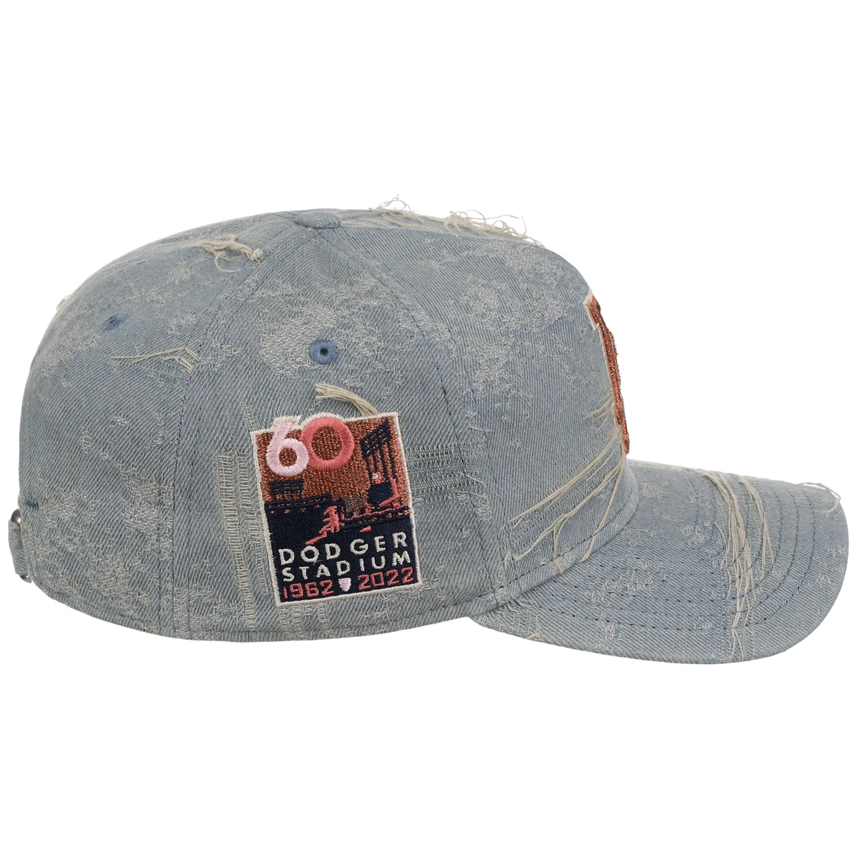 Los Angeles Dodgers MLB Oxidized Denim New Era 9FORTY A-Frame detail view