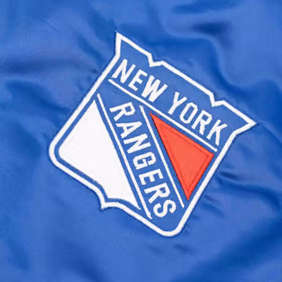 New York Rangers Enforcer NHL Varsity Satin Jacket view 3
