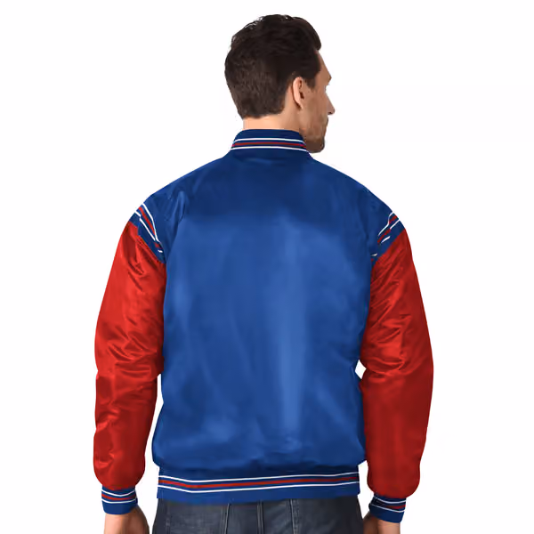New York Rangers Enforcer NHL Varsity Satin Jacket view 2