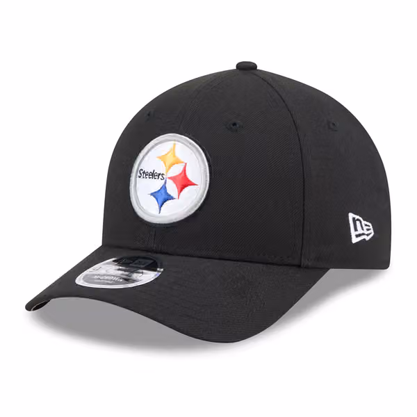 Pittsburgh Steelers NFL Team Logo New Era 9FORTY M-Crown Snapback Cap Black product photo