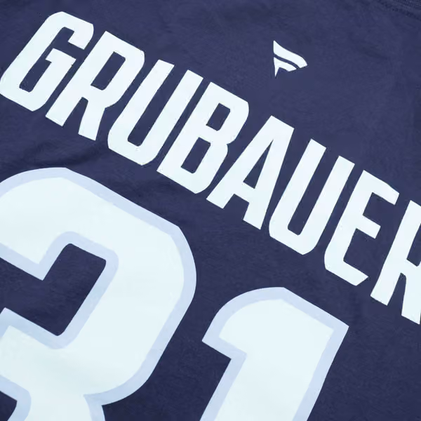 Philipp Grubauer #31 Seattle Kraken Player NHL T-Shirt Navy view 4