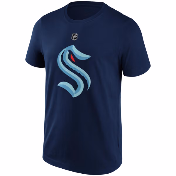 Philipp Grubauer #31 Seattle Kraken Player NHL T-Shirt Navy view 2