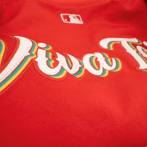 Texas Rangers City Connect 2026 MLB Authentic Dugout Bomber Jacket Red view 5