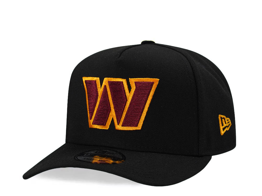 New Era Washington Commanders Black Classic Edition 9Fifty A Frame Snapback Hat front
