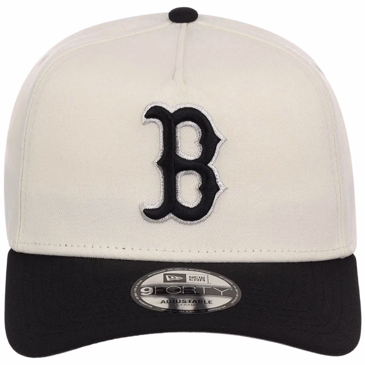Boston Red Sox MLB Chrome x Black FASHION CORE New Era 9FORTY A-Frame detail view