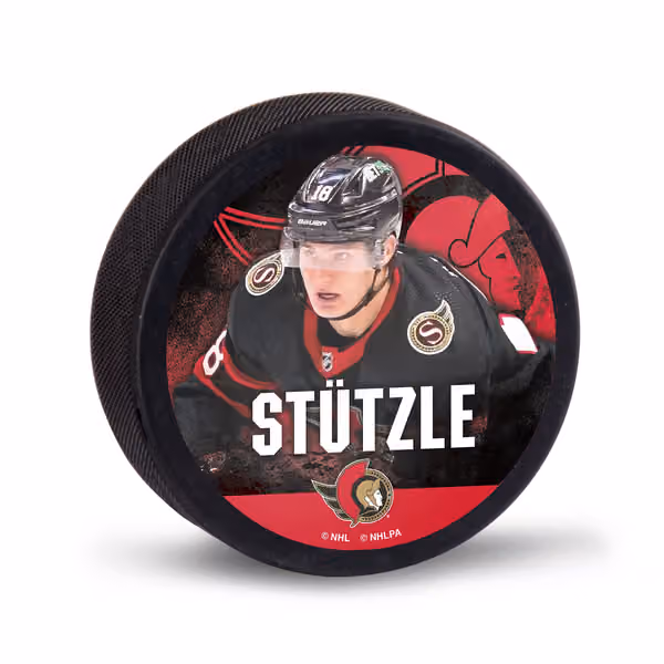 Tim Stützle Ottawa Senators NHL Player Puck view 1