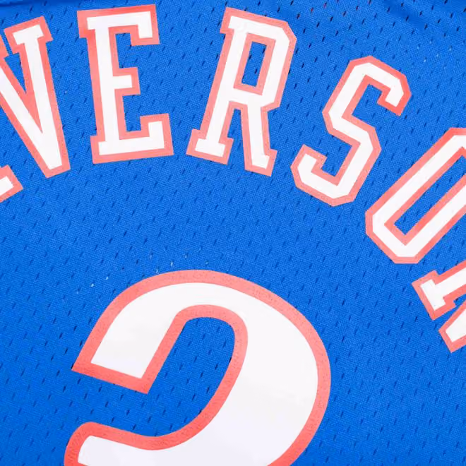 Allen Iverson #3 Philadelphia 76ers 1999-00 Mitchell & Ness Swingman NBA Jersey Blue view 4