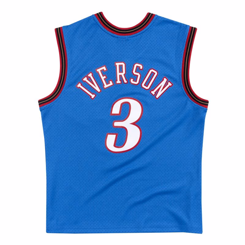 Allen Iverson #3 Philadelphia 76ers 1999-00 Mitchell & Ness Swingman NBA Jersey Blue view 2