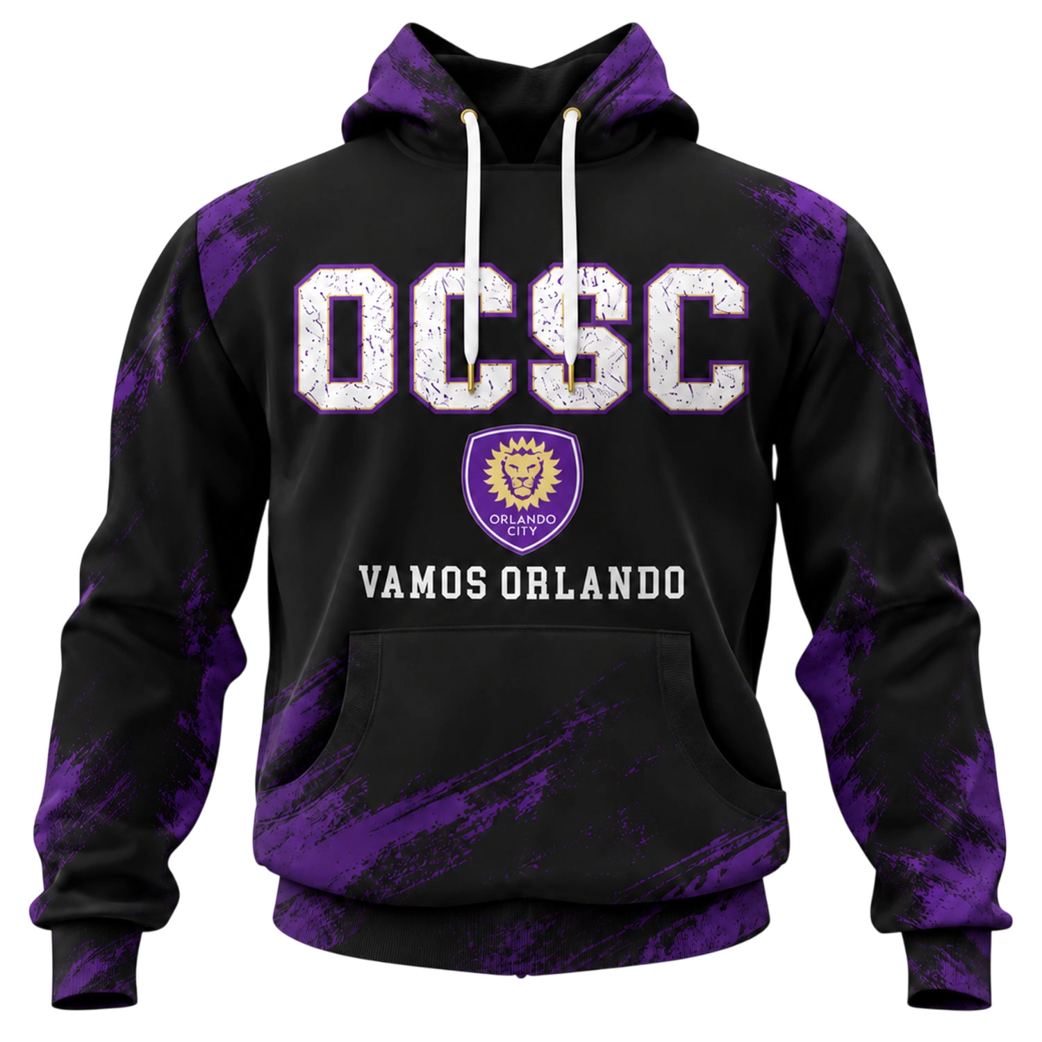 Orlando City Custom Hoodie Bold Black Purple