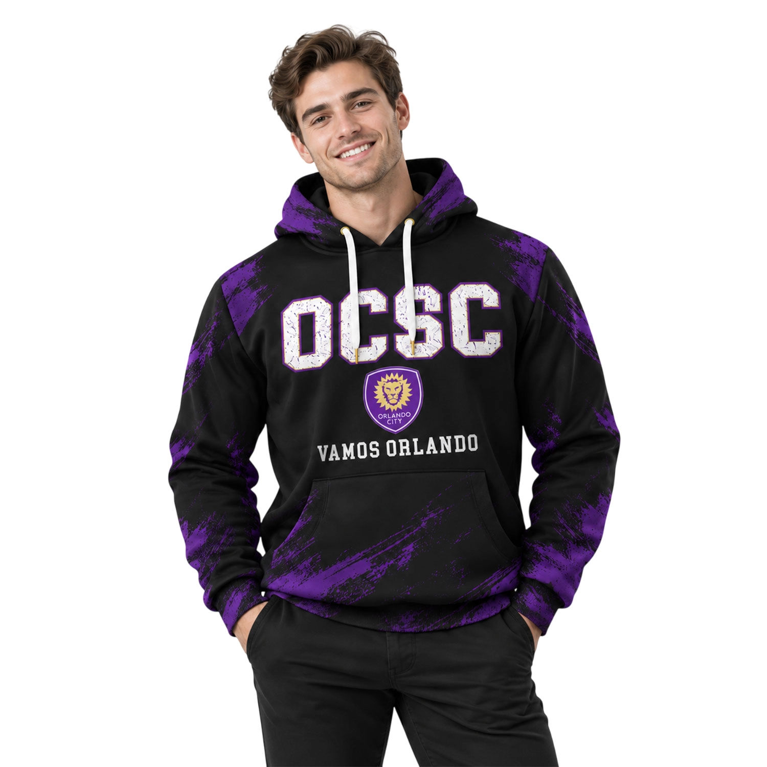 Orlando City Custom Hoodie Bold Black Purple