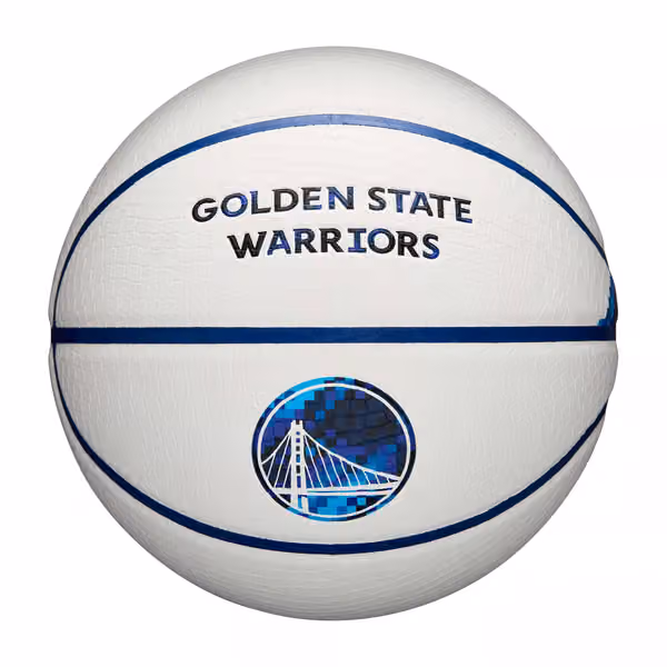 Golden State Warriors Pixel NBA Basketball White (Size 7) view 1