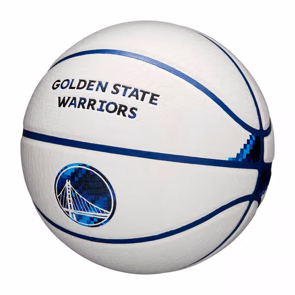 Golden State Warriors Pixel NBA Basketball White (Size 7) view 5
