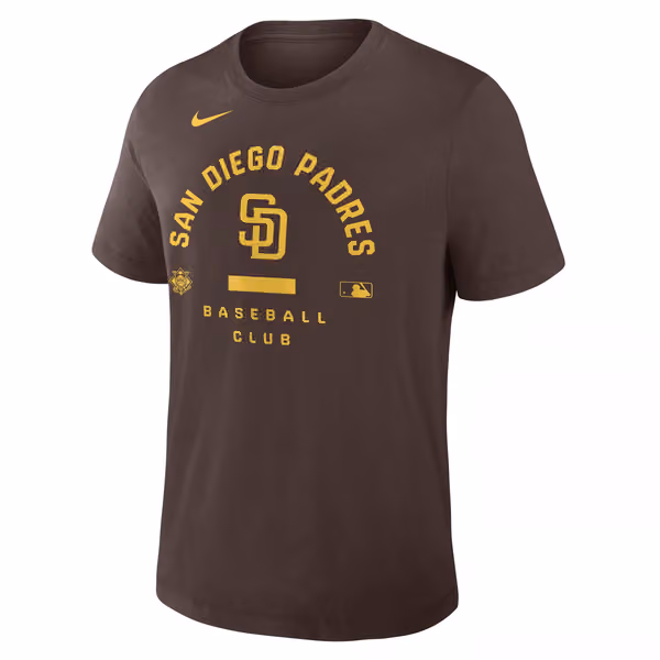 San Diego Padres Early Work 2026 MLB Authentic Tri-Blend T-Shirt Brown view 1