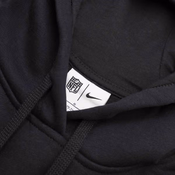 Las Vegas Raiders Wordmark Nike Club NFL Hoodie Black (WOMEN'S) view 4