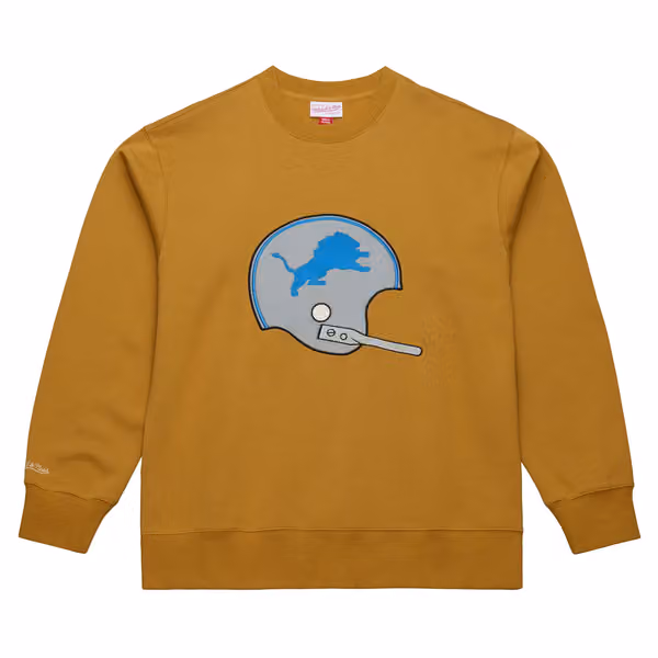 Detroit Lions Mitchell & Ness NFL Dusted Crew Pullover view 1