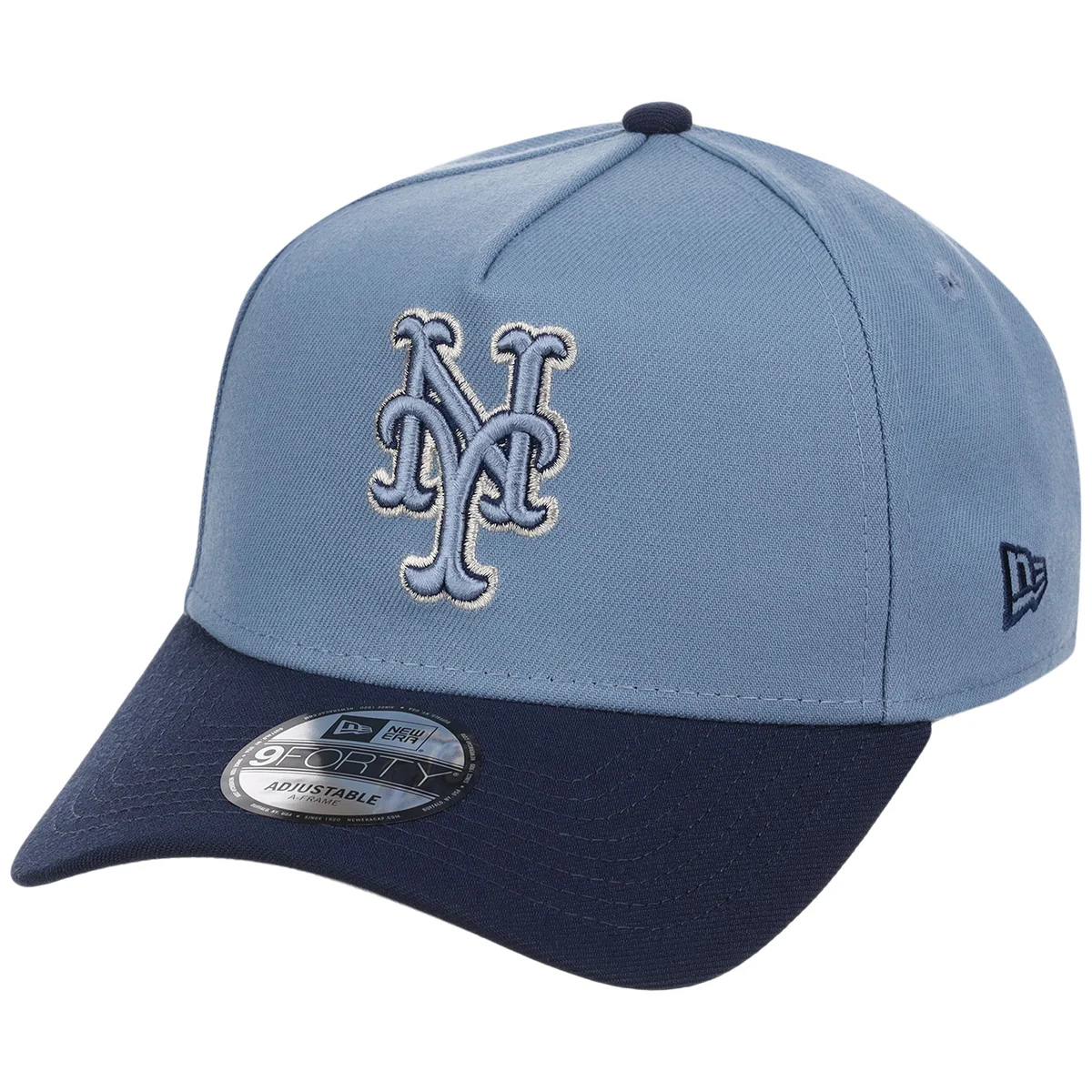 New York Mets MLB Faded Blue x Navy FASHION CORE New Era 9FORTY A-Frame detail view