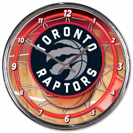 Toronto Raptors Chrome NBA Wall Clock view 1