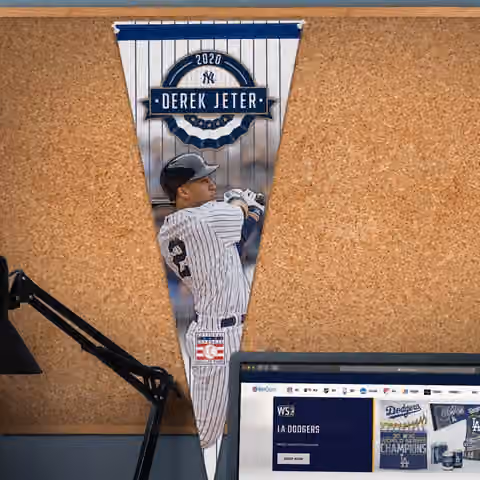 Derek Jeter 2020 Hall of Fame Yankees Premium MLB Pennant view 3