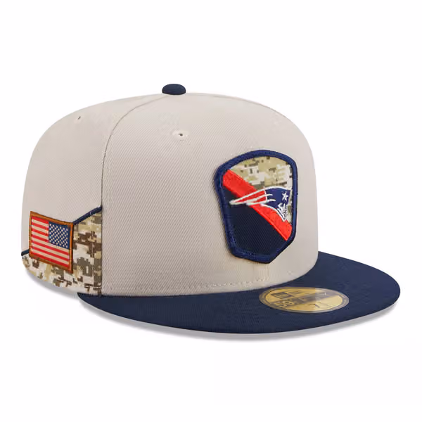 New England Patriots 2023 NFL Salute to Service New Era 59FIFTY Fitted Cap product photo