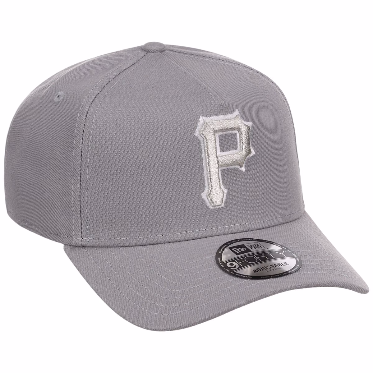 Pittsburgh Pirates MLB Gray x White FASHION CORE New Era 9FORTY A-Frame front view