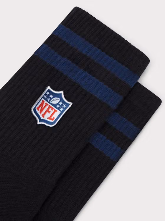 NFL Shield L&L '90 Classics NFL Crew Socks Black view 2