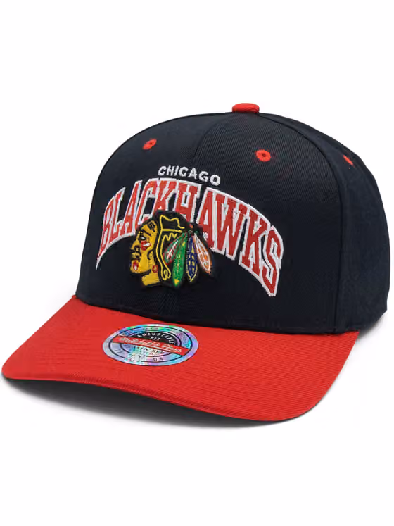 Chicago Blackhawks Team Arch Classic Red Stretch-Snap NHL Cap Black product photo