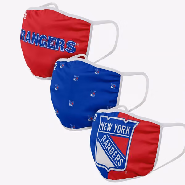 New York Rangers Face Covering NHL Face Mask (3-Pack) view 1