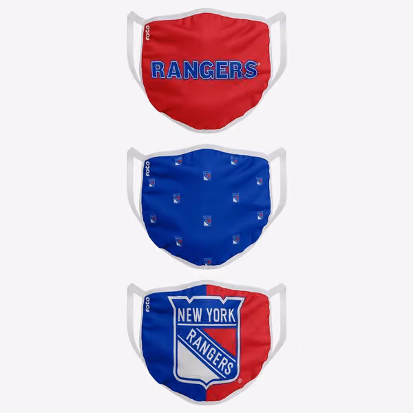 New York Rangers Face Covering NHL Face Mask (3-Pack) view 2
