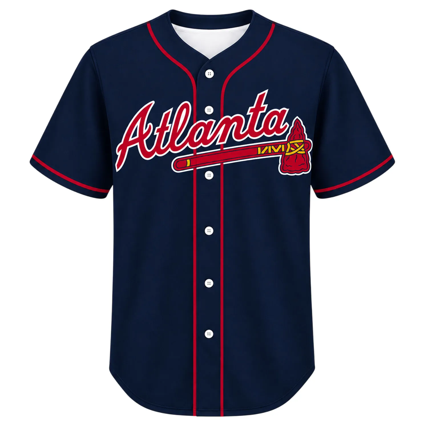 Atlanta Braves Navy Jersey Custom Elite Fan Look