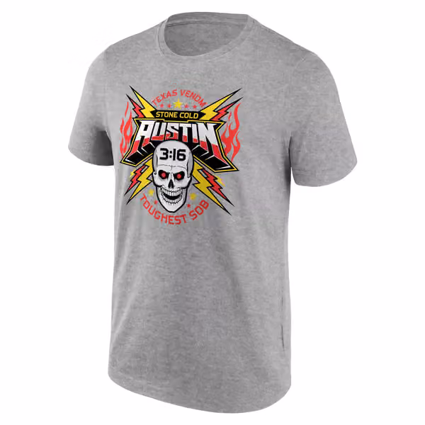 Stone Cold Steve Austin WWE Superstar T-Shirt Gray view 1