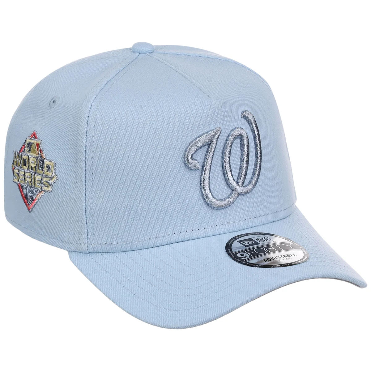Washington Nationals MLB Glacial Blue New Era 9FORTY A-Frame front view