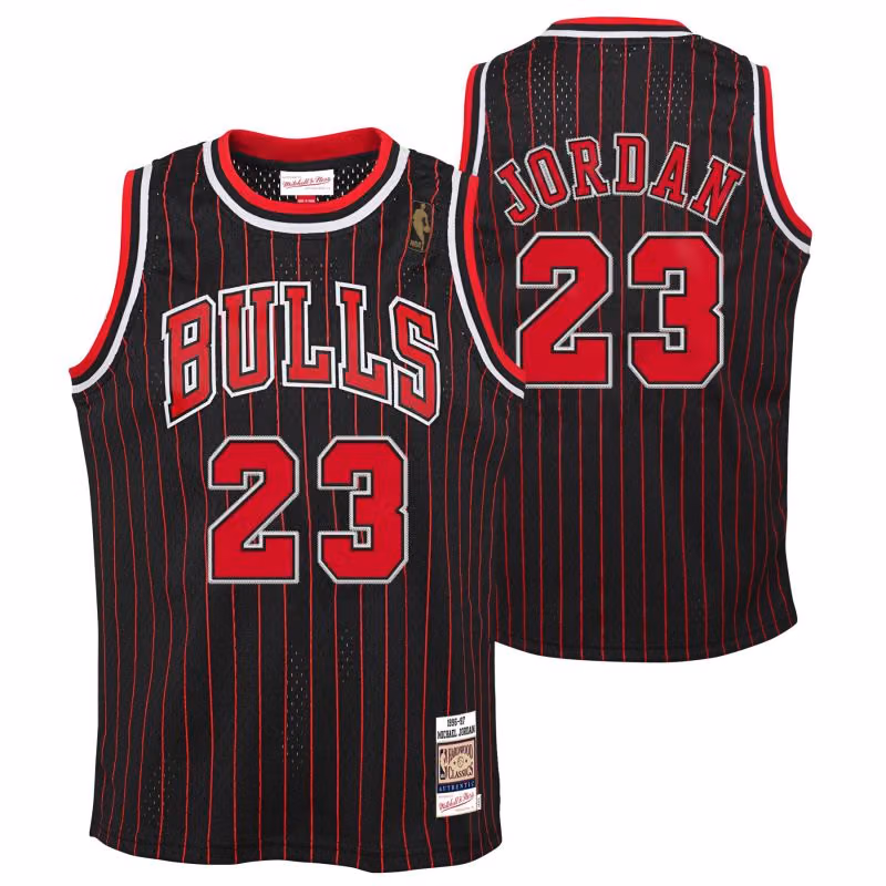Michael Jordan #23 Chicago Bulls 1996-97 Authentic NBA Jersey Pinstripe (YOUTH) view 1