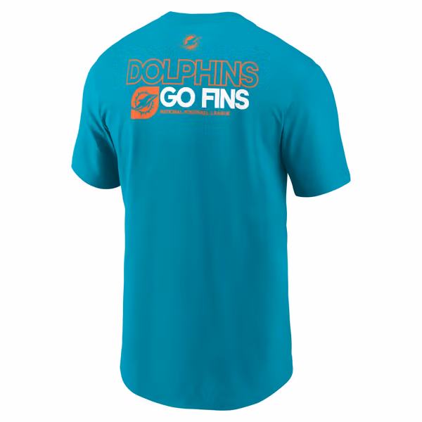 Miami Dolphins Team Slogan Nike Essential NFL T-Shirt Aqua view 3