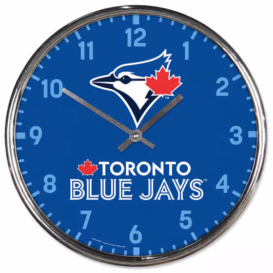 Toronto Blue Jays Chrome MLB Team Design Wall Clock view 1