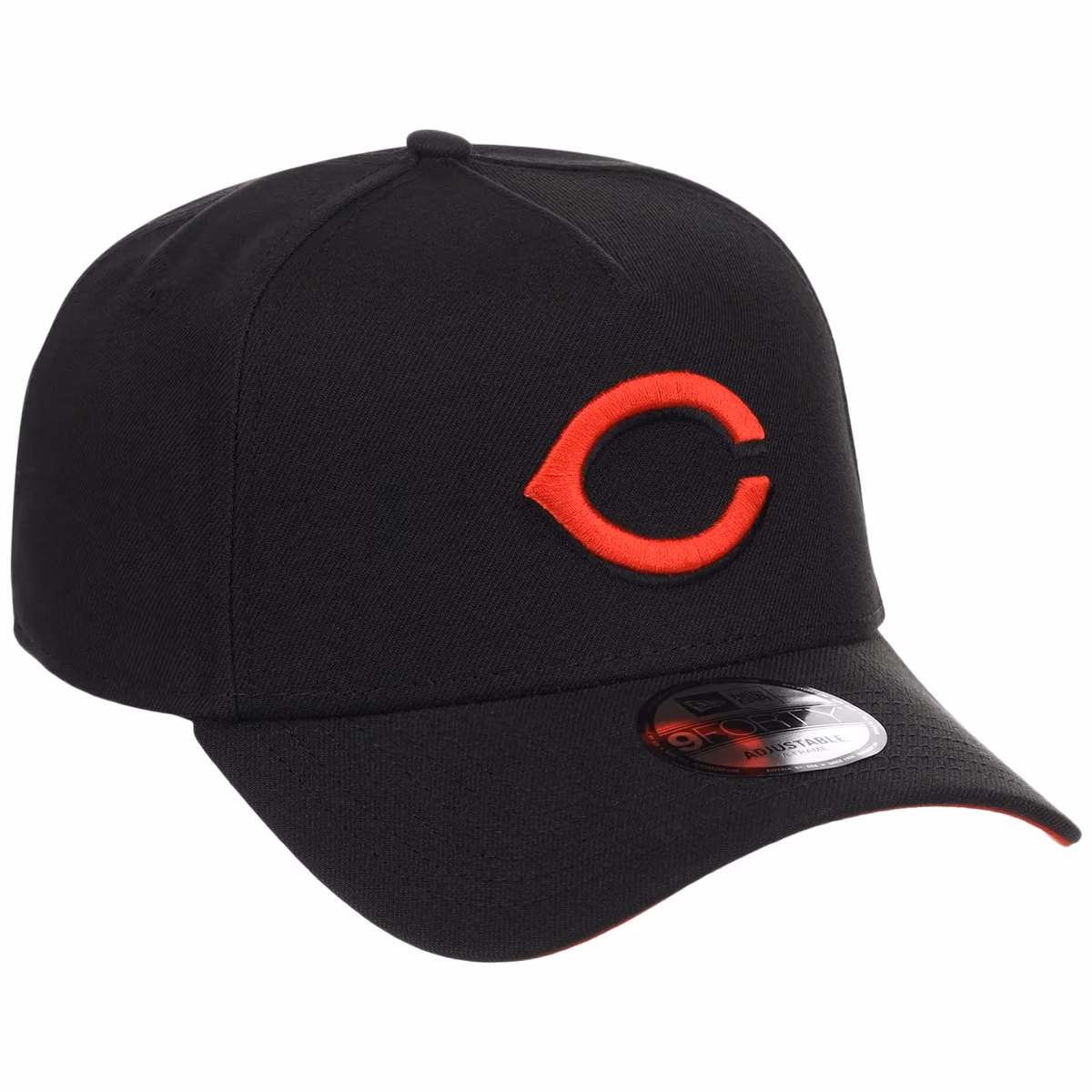Cincinnati Reds MLB Black x Red FASHION CORE New Era 9FORTY A-Frame front view