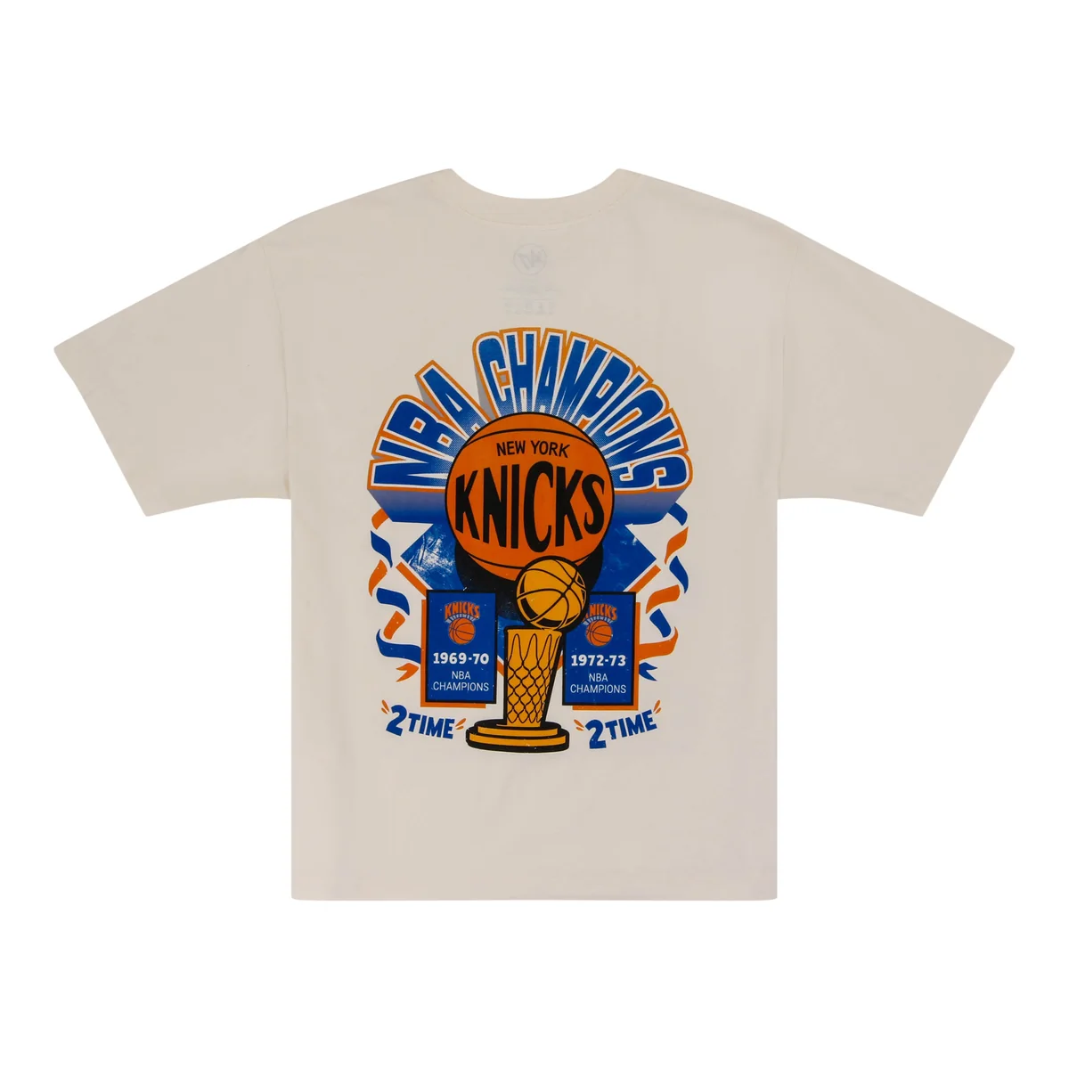 New York Knicks 2-Time Champs Off-White '47 T-Shirt back view