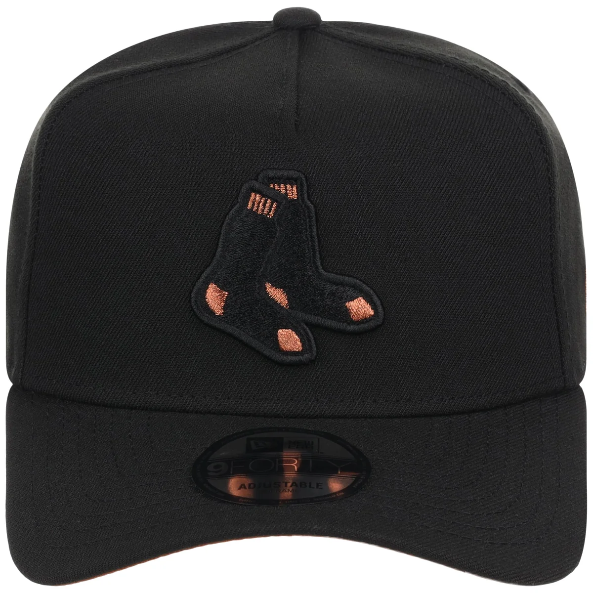 Boston Red Sox MLB Black x Rust FASHION CORE New Era 9FORTY A-Frame detail view