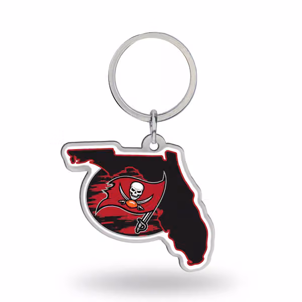 Tampa Bay Buccaneers State Shaped NFL Key Ring view 1