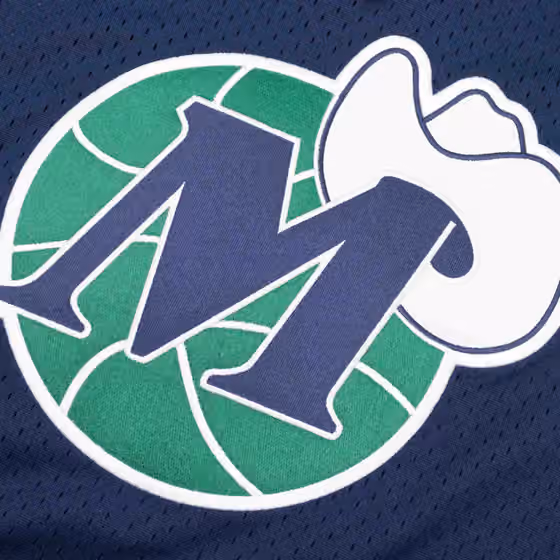 Dallas Mavericks Unbeaten Mitchell & Ness NBA V-Neck Mesh Shirt Navy view 3