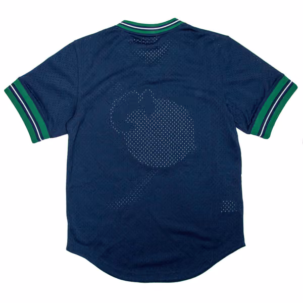 Dallas Mavericks Unbeaten Mitchell & Ness NBA V-Neck Mesh Shirt Navy view 2